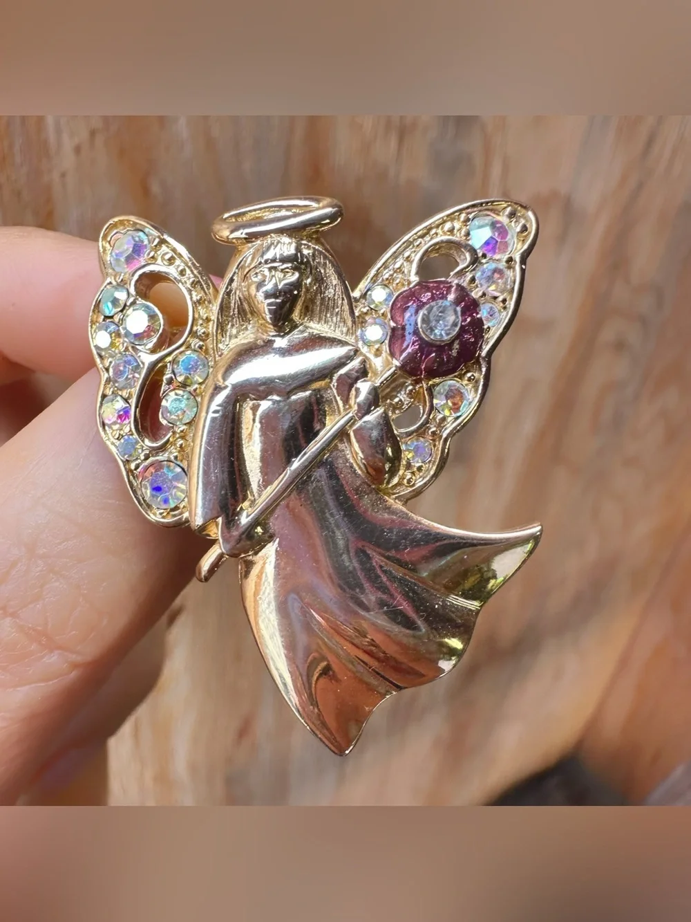 Vintage Gold-tone Angle Brooch